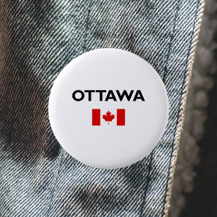 Ottawa Canada Canadian Flag Light Color Ronde Button 5,7 Cm