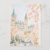 Ottawa Canada Gouache Verf Illustratie Reizen Briefkaart (Voorkant)