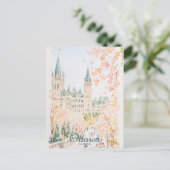 Ottawa Canada Gouache Verf Illustratie Reizen Briefkaart (Staand voorkant)