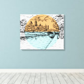 Ottawa Canada Illustratie canvasafdruk Canvas Afdruk (Insitu (Houten vloer))