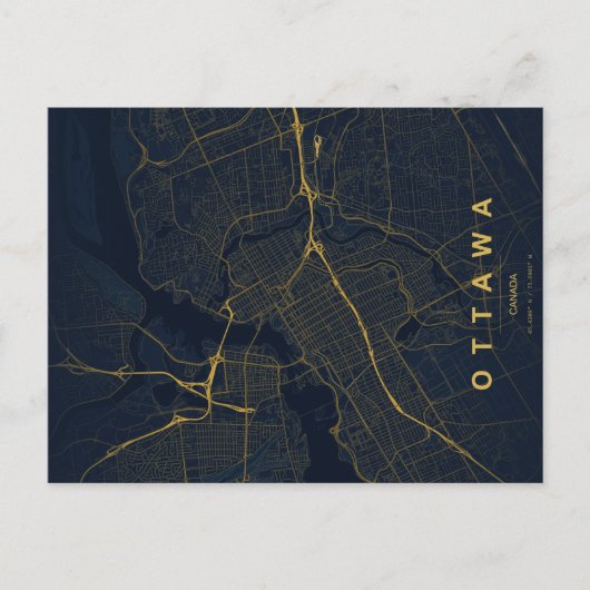 Ottawa Canada Kaart Minimalistisch (Voorkant)