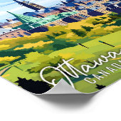 Ottawa Canada  kunst reisillustratie Poster (Hoek)