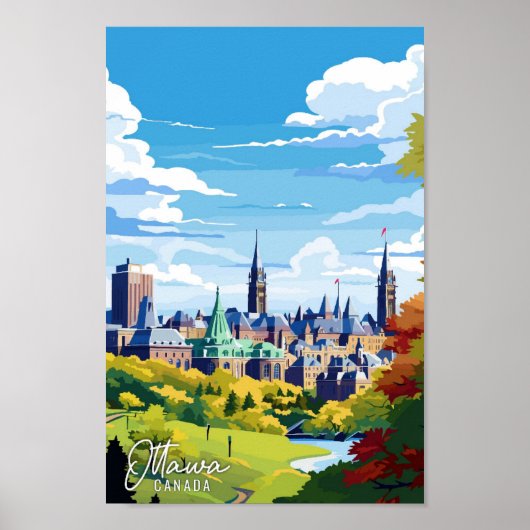 Ottawa Canada  kunst reisillustratie Poster (Voorkant)