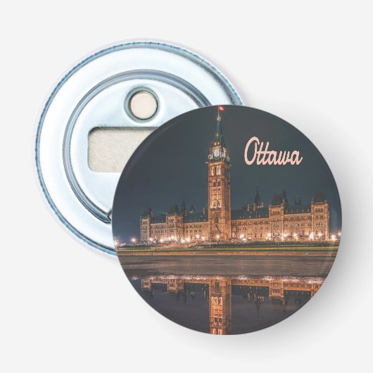 Ottawa Canada Ontario Parliament Hill Button Flesopener (Voorkant)