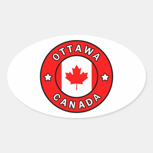Ottawa Canada Ovale Sticker (Voorkant)