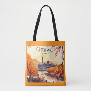 Ottawa Canada Parlement Gebouw, Stads Silhouet Tote Bag