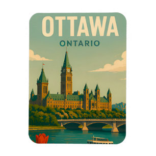 Ottawa Canada Parlement Silhouette Reis Magneet