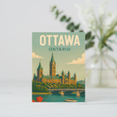 Ottawa Canada Parlement Skyline Reis Briefkaart (Staand voorkant)