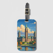Ottawa Canada Parlementsgebouw, City Skyline Bagagelabel (Voorkant (verticaal))