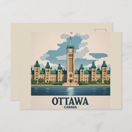Ottawa Canada Parlementsgebouw, City Skyline Briefkaart (Voorkant / Achterkant)