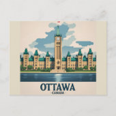 Ottawa Canada Parlementsgebouw, City Skyline Briefkaart (Voorkant)