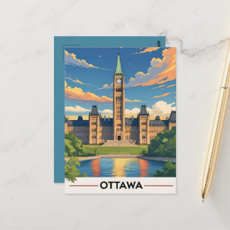Ottawa Canada Parlementsgebouw, City Skyline Briefkaart