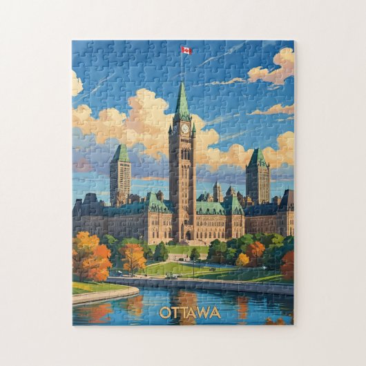 Ottawa Canada Parlementsgebouw, City Skyline Legpuzzel (Verticaal)