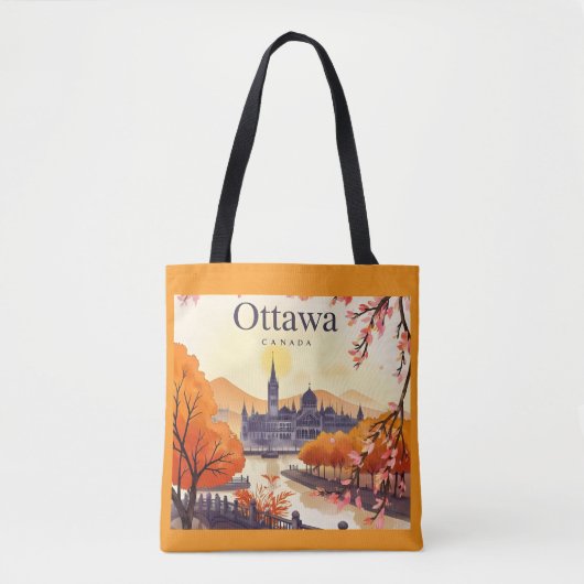 Ottawa Canada Parlementsgebouw, City Skyline Tote Bag (Voorkant)