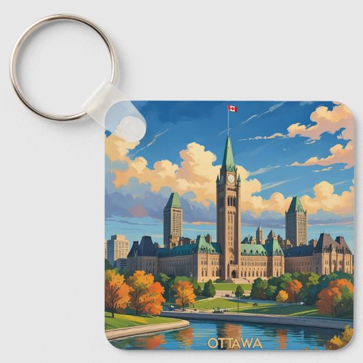 Ottawa Canada Parlementsgebouw, Silhouet van de st Sleutelhanger (Voorkant)