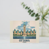 Ottawa Canada Parlementsgebouw, Stadsprofiel Briefkaart (Staand voorkant)