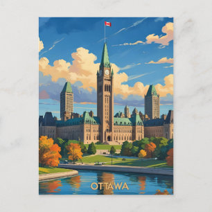Ottawa Canada Parlementsgebouw, stadsprofiel Briefkaart
