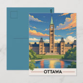 Ottawa Canada Parlementsgebouw, Stadsprofiel Briefkaart (Voorkant / Achterkant)
