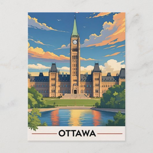 Ottawa Canada Parlementsgebouw, Stadsprofiel Briefkaart (Voorkant)