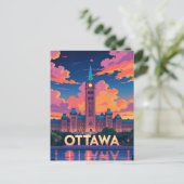 Ottawa Canada Parlementsgebouw, Stadsprofiel Briefkaart (Staand voorkant)