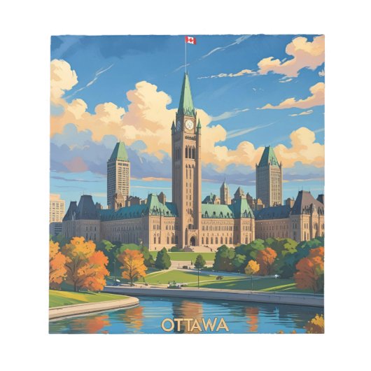 Ottawa Canada Parlementsgebouw, Stadsprofiel Notitieblok (Voorkant)