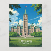 Ottawa Canada Parliament Building, City Skyline Briefkaart (Voorkant)