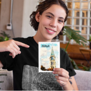 Ottawa Canada Parliament Hill Waterverf Briefkaart