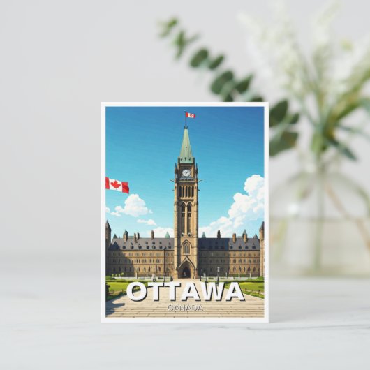 Ottawa Canada Reizen Briefkaart (Staand voorkant)
