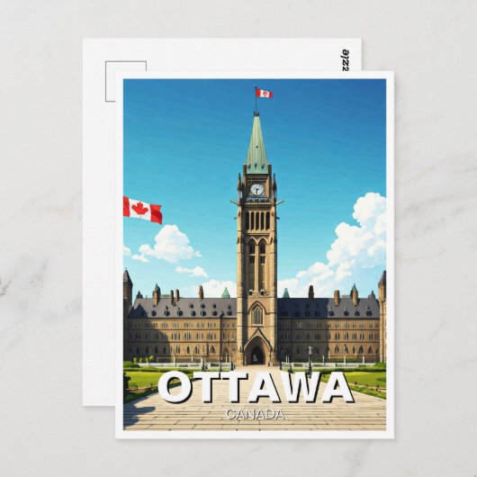 Ottawa Canada Reizen Briefkaart (Voorkant / Achterkant)
