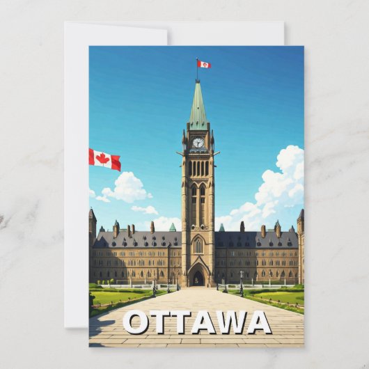 Ottawa Canada Reizen Feestdagenkaart (Voorkant)