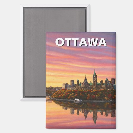 Ottawa Canada Reizen Magneet (Voorkant / Achterkant)