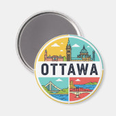 Ottawa Canada Reizen Magneet (Voorkant / Achterkant)