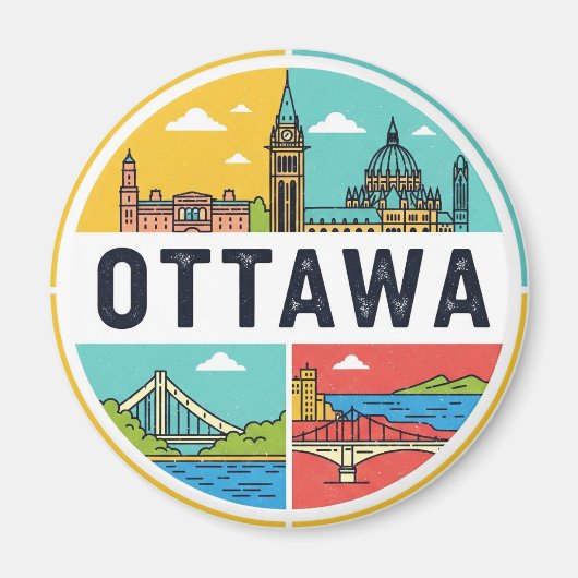Ottawa Canada Reizen Magneet (Voorkant)