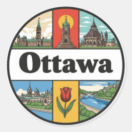 Ottawa Canada Reizen Ronde Sticker