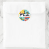 Ottawa Canada Reizen Ronde Sticker (Tas)