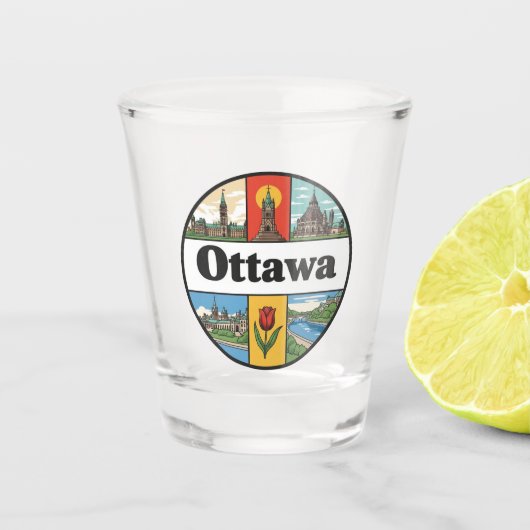 Ottawa Canada Reizen Shot Glas (Voorkant)
