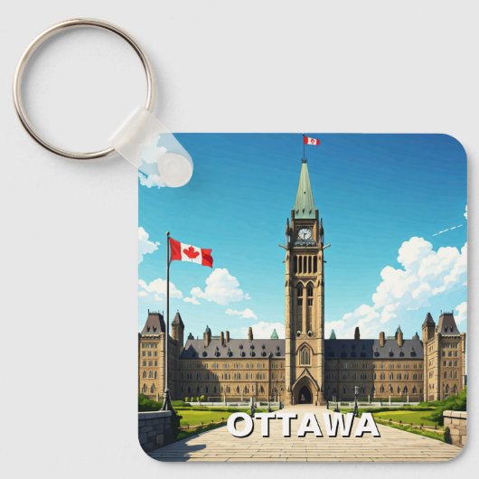 Ottawa Canada Reizen Sleutelhanger (Voorkant)