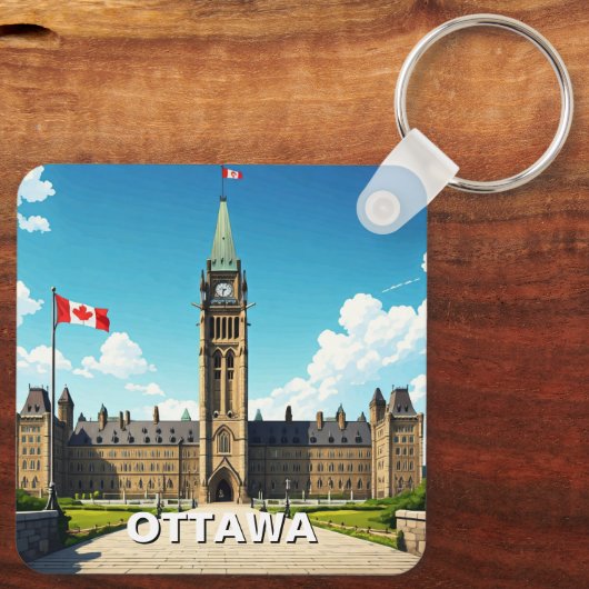 Ottawa Canada Reizen Sleutelhanger (Achterkant)