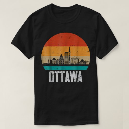 Ottawa Canada Retro  Sunset Skyline Ottawa T-shirt (Design voorkant)