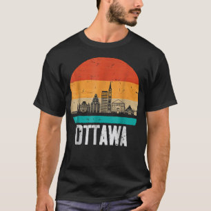 Ottawa Canada Retro  Sunset Skyline Ottawa T-shirt