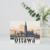 Ottawa Canada Silhouet Briefkaart (Staand voorkant)