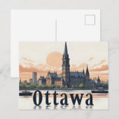 Ottawa Canada Silhouet Briefkaart (Voorkant / Achterkant)