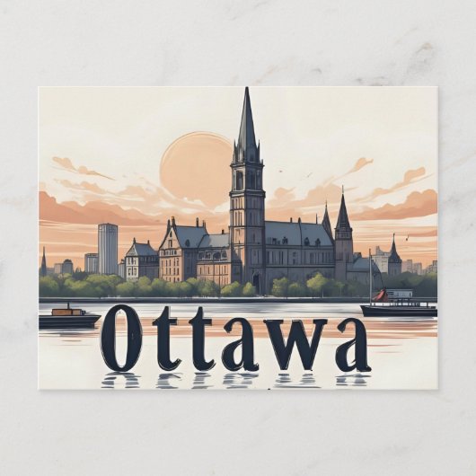 Ottawa Canada Silhouet Briefkaart (Voorkant)