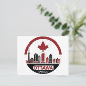 Ottawa Canada Silhouet Briefkaart (Staand voorkant)