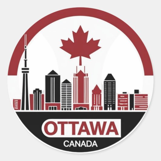 Ottawa Canada silhouet Sticker (Voorkant)