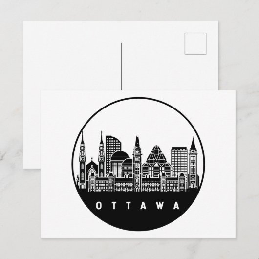Ottawa Canada Skyline Briefkaart (Voorkant / Achterkant)