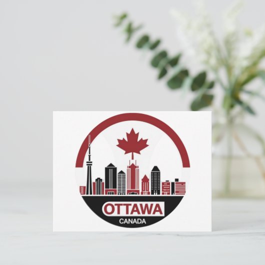 Ottawa Canada Skyline Briefkaart (Staand voorkant)