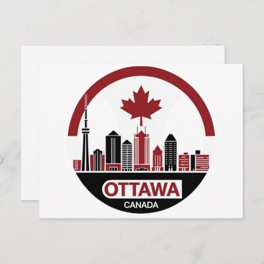 Ottawa Canada Skyline Briefkaart (Voorkant / Achterkant)