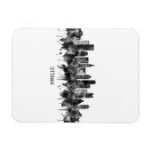 Ottawa Canada Skyline BW Magneet (Horizontaal)