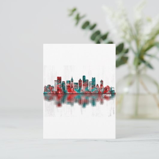 Ottawa Canada Skyline Feestdagenkaart (Staand voorkant)